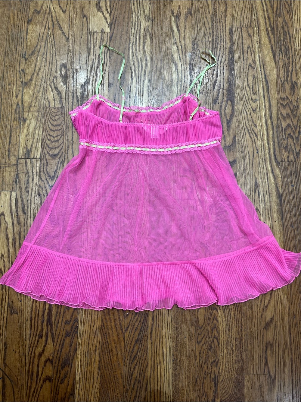 Victoria’s Secret Pink Sheer Babydoll Cami Lingerie Top Size Large Y2K Honeymoon - Picture 8 of 8